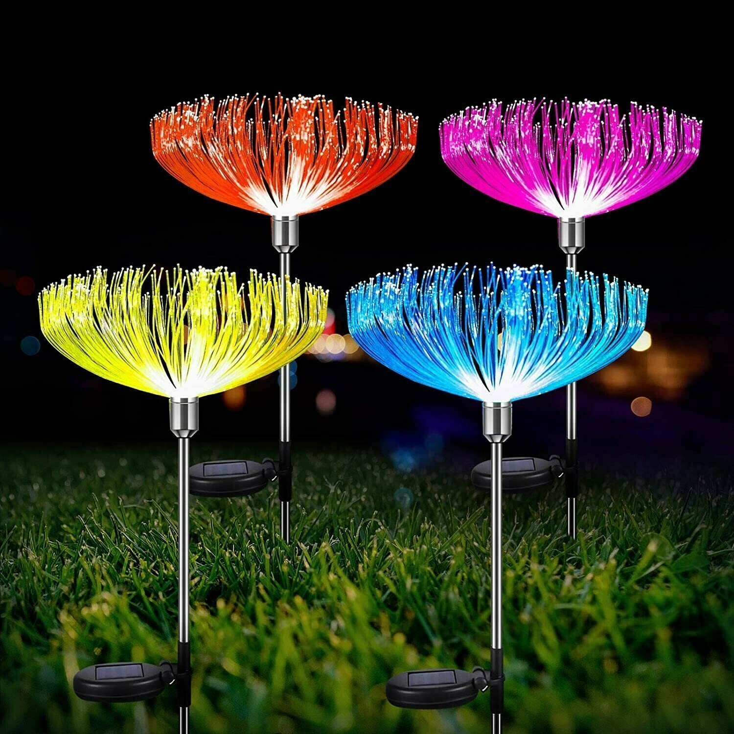 INDEPENDENCE DAY PROMOTION 49% OFF--7 Color-Changing LED Solar Powered Jellyfish Stake Lights