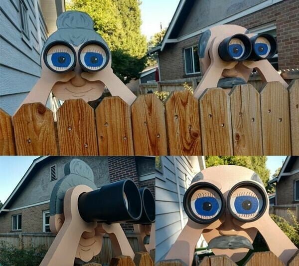 Father's Day Gift- Nosy Old Man and Lady Garden Yard Art