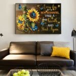 🔥Last Day Promotion 49% OFF - 🦋''Every Day Is A New Beginning''🌻-Butterfly Sunflowers Wall Art💖