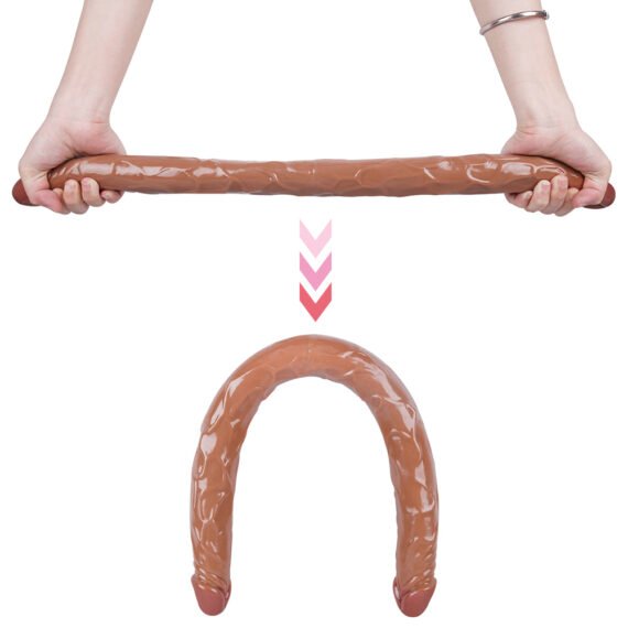 (Only Today 50% off)  C6 Classic Double Penetration Realistic Veined Double-Ended Dildo 22 Inch  0.5KG (3 days delivery)