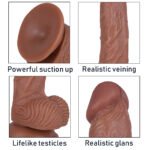 (Only Today 50% off)  Large ultra-realistic liquid silicone suction cup dildo with bulging veins 8.6 inches (3 days delivery)