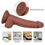 (Only Today 50% off)  Large ultra-realistic liquid silicone suction cup dildo with bulging veins 8.6 inches (3 days delivery)