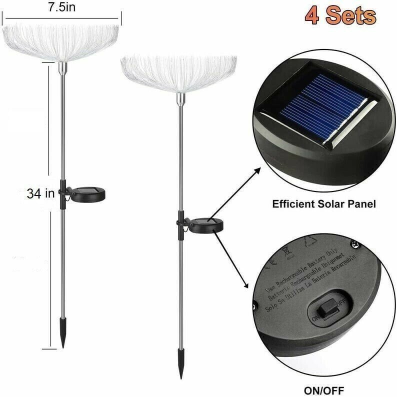 INDEPENDENCE DAY PROMOTION 49% OFF--7 Color-Changing LED Solar Powered Jellyfish Stake Lights