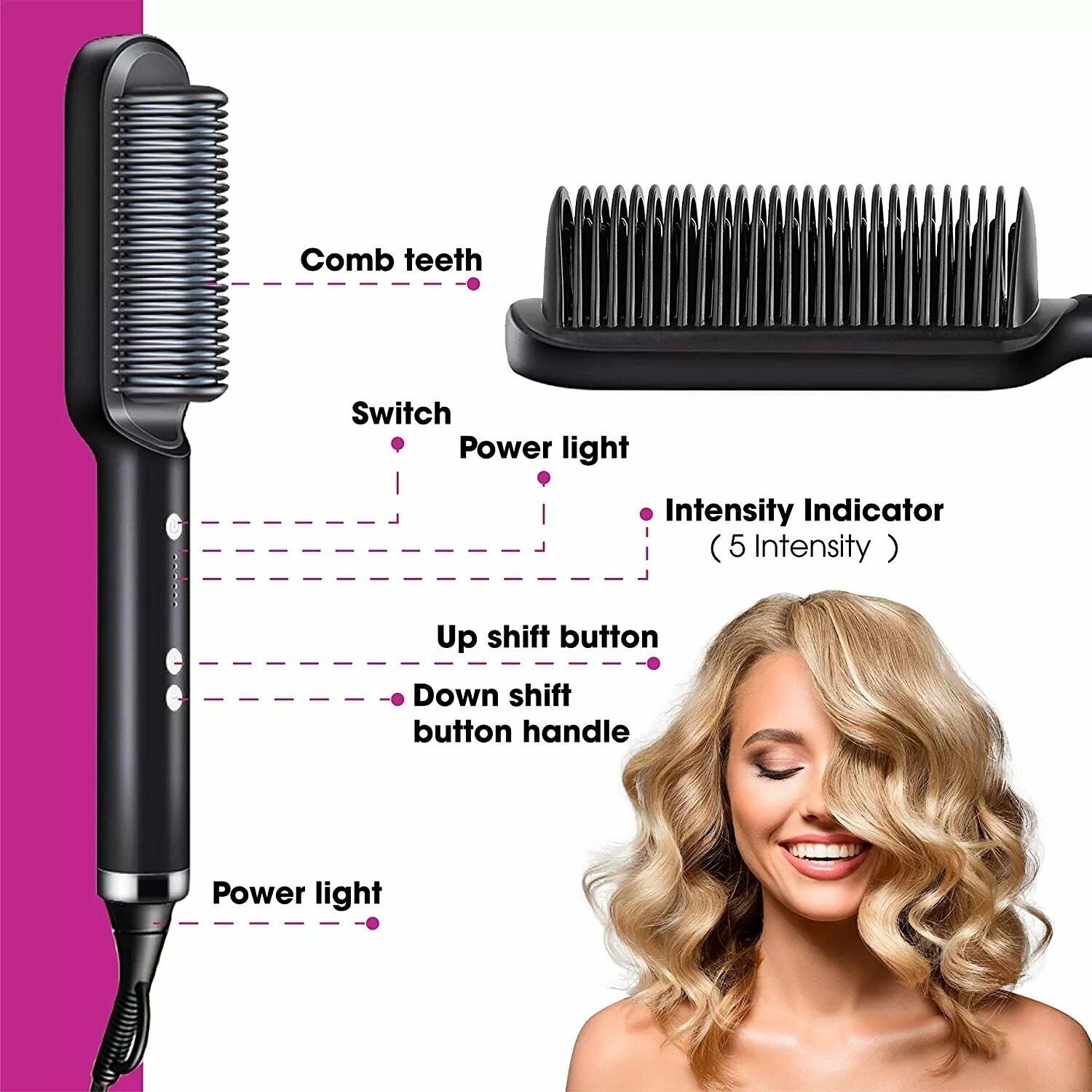🔥 Last Day Promotion 50% OFF 🔥 Professional Hair Straightener Brush Comb
