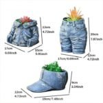 Denim Clothes Pants Resin Flower Pot