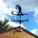 Bigfoot Sasquatch Holding Flag Metal Weathervane