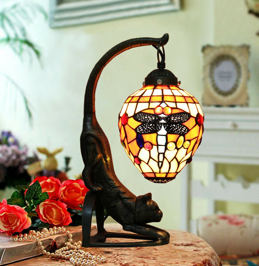 Vintage Style Stained Glass Cat Table Lamp(48% OFF )
