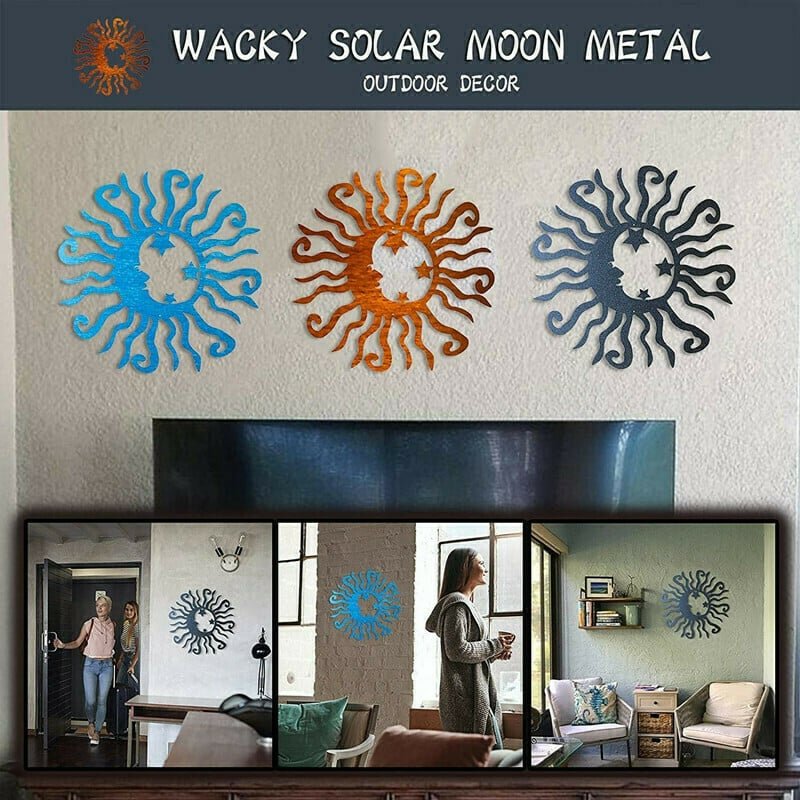 Wacky Solar Moon Metal Wall Art