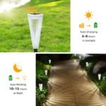 Solar Outdoor Lights,Solar Landscape Garden Powered Pathway Lights Warm/White Switch Auto On/Off Waterproof LED Path Lighting for Garden Walkway Yard