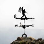 Bigfoot Sasquatch Holding Flag Metal Weathervane