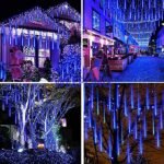 576 LED Meteor Shower Lights LED Falling Rain Lights 12 Tubes Outdoor Christmas