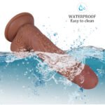 (Only Today 50% off)  Large ultra-realistic liquid silicone suction cup dildo with bulging veins 8.6 inches (3 days delivery)