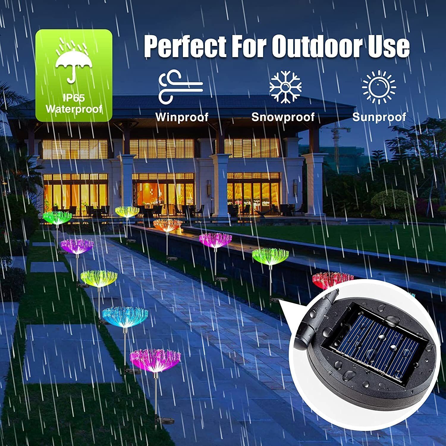 INDEPENDENCE DAY PROMOTION 49% OFF--7 Color-Changing LED Solar Powered Jellyfish Stake Lights