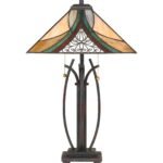 Kersh Tiffany 24.75" Valiant Bronze Table Lamp