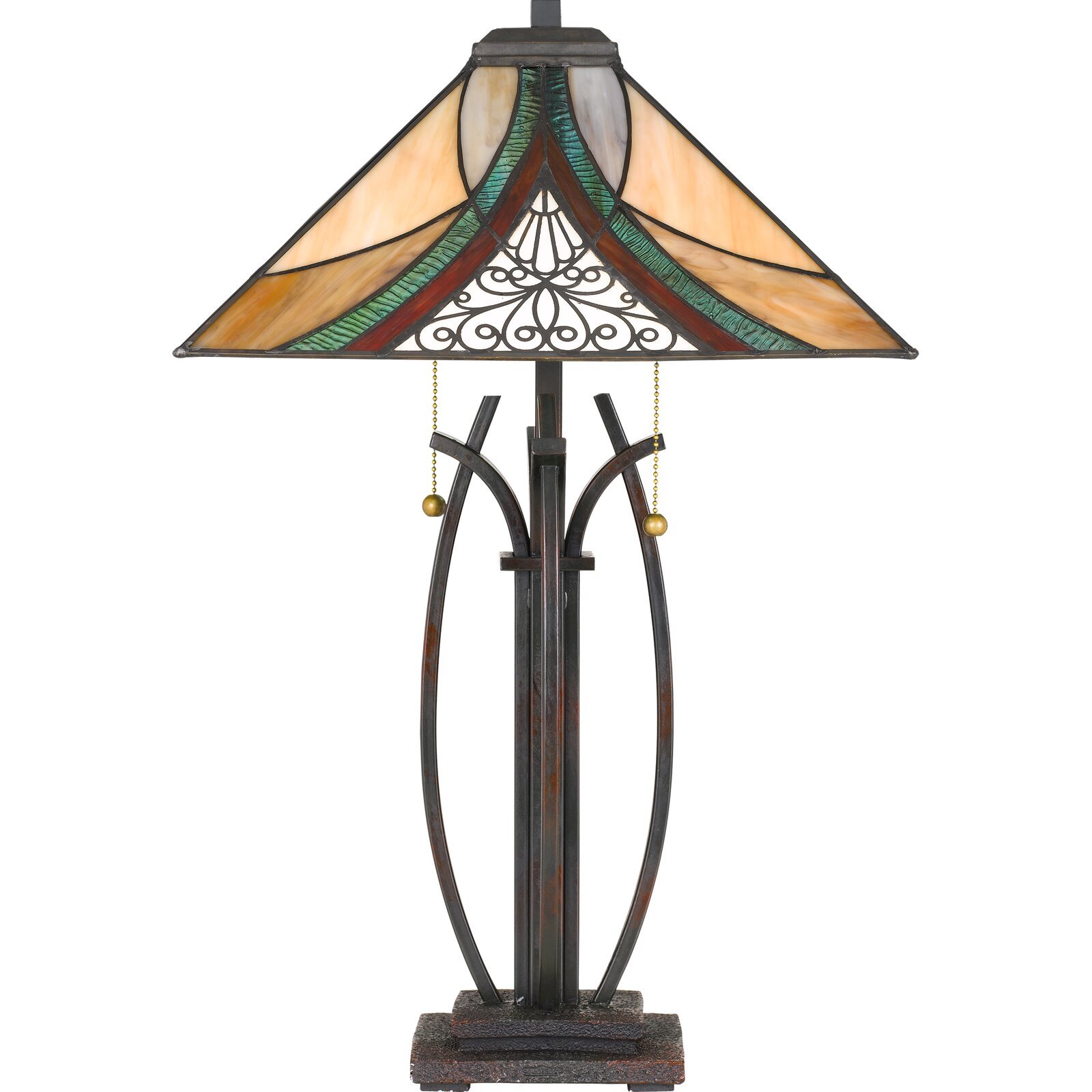 Kersh Tiffany 24.75" Valiant Bronze Table Lamp
