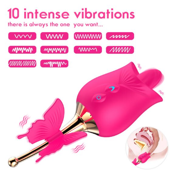 Butterfly Rose Toy – Rose Tongue Vibrator