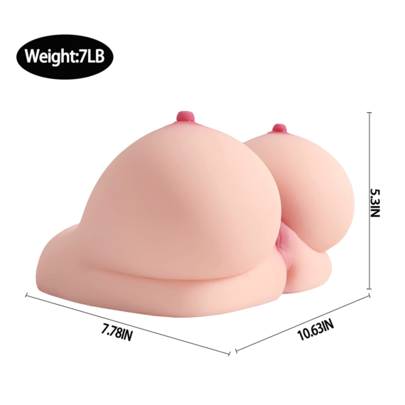 (Only Today 50% off)3 in 1 Real Size Women Boobs with Pussy Ass Hole, Pink Nipple, 1:1 Lifelike Sex Doll for Man (1.5kg)(3 days delivery)