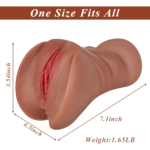 (Only Today 50% off)Brown Skin Pocket Pussy with 3D Realistic Vagina and Tight Anal for Men Masturbation Pleasure 1.65LB(3 days delivery)