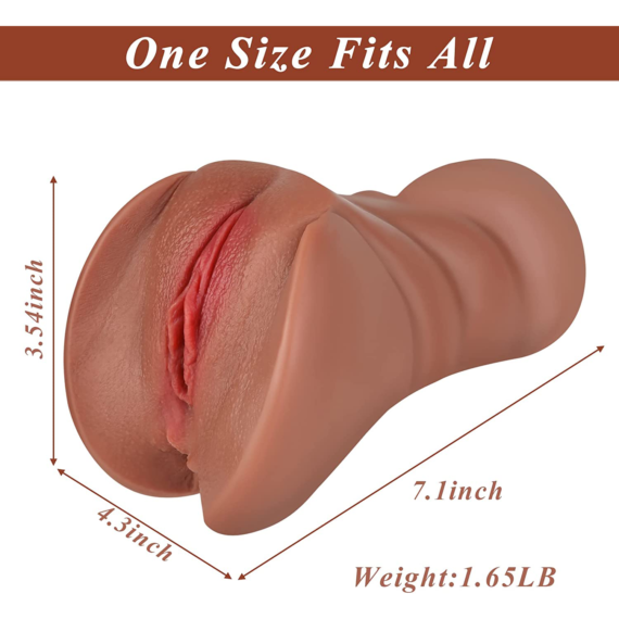 (Only Today 50% off)Brown Skin Pocket Pussy with 3D Realistic Vagina and Tight Anal for Men Masturbation Pleasure  1.65LB(3 days delivery)