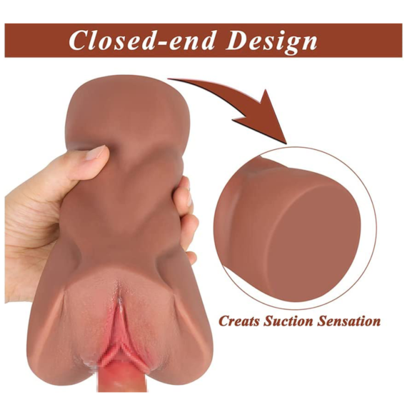 (Only Today 50% off)Brown Skin Pocket Pussy with 3D Realistic Vagina and Tight Anal for Men Masturbation Pleasure  1.65LB(3 days delivery)