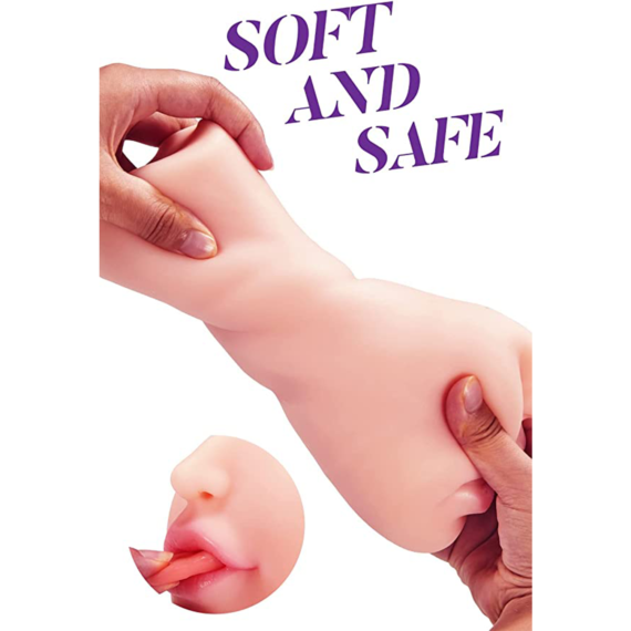 (Only Today 50% off)  2 in 1 Lifelike Pocket Pussy with Vivid Mouth Teeth and Tongue for Blowjob and More (3 days delivery)