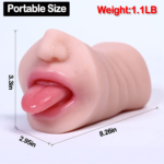 (Only Today 50% off)  2 in 1 Lifelike Pocket Pussy with Vivid Mouth Teeth and Tongue for Blowjob and More (3 days delivery)