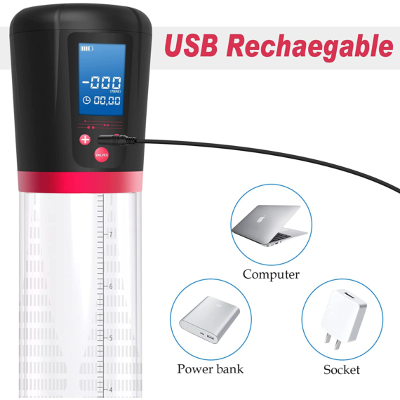 (Only Today 50% off)  Electric Penis Vacuum Pump with 4 Suction Intensities, Rechargeable Automatic High-Vacuum Penis Enlargement Extend Pump (3 days delivery)