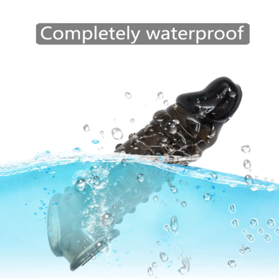 (Only Today 50% off)  1 Pcs Black Penis Sleeve Cock Enlarger, Delay Ejaculation Dual Support Sheath with Convex Grain for Couple (3 days delivery)