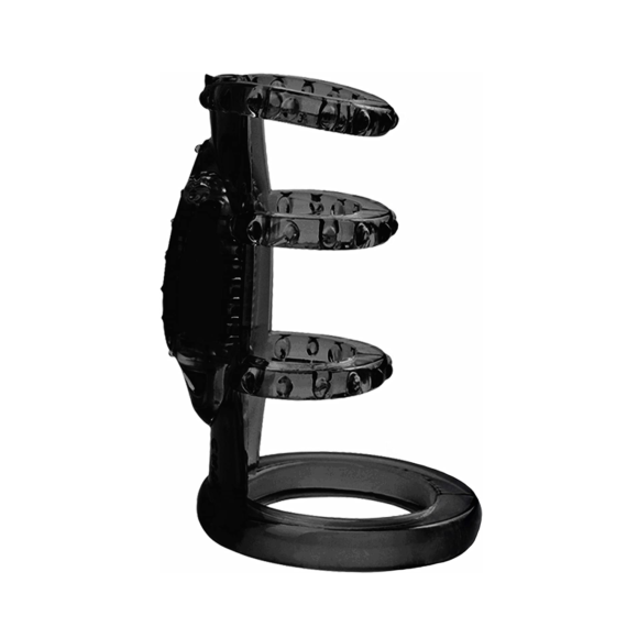 (Only Today 50% off)Vibrating Cock Cage with Three Enhancer Ring Sleeves (Replaceable Battery)(3 days delivery)