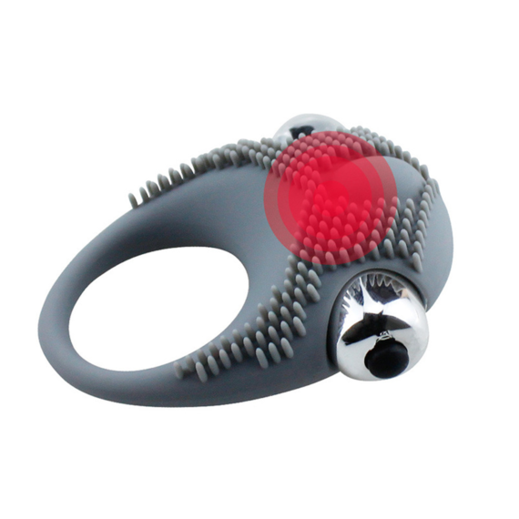 (Only Today 50% off)2 Pcs Vibrating Delay Ejaculation Penis Ring with Clitoris Massager for Couple (Grey)(3 days delivery)