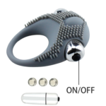 (Only Today 50% off)2 Pcs Vibrating Delay Ejaculation Penis Ring with Clitoris Massager for Couple (Grey)(3 days delivery)