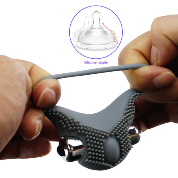 (Only Today 50% off)2 Pcs Vibrating Delay Ejaculation Penis Ring with Clitoris Massager for Couple (Grey)(3 days delivery)