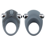 (Only Today 50% off)2 Pcs Vibrating Delay Ejaculation Penis Ring with Clitoris Massager for Couple (Grey)(3 days delivery)