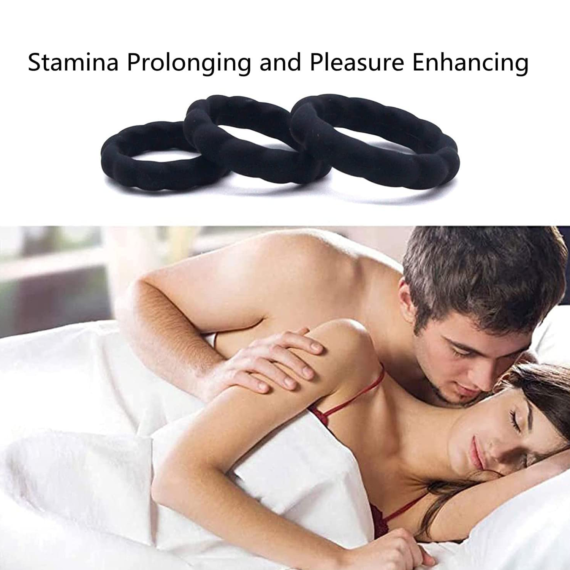 (Only Today 50% off)3 Pcs Premium Silicone Cock Rings for Men Erection Training and Stamina Prolonging(3 days delivery)