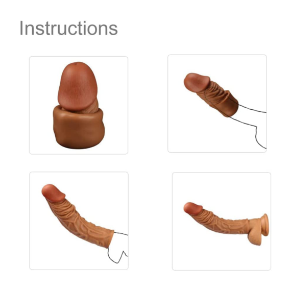 (Only Today 50% off)Penis Extension Sleeve with Liquid Silicone, Vivid Glans and Veins for Men Ejaculation Delay Toys(3 days delivery)