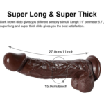(Only Today 50% off)25cm Black Realistic Huge Dildo with Lifelike Detail and Strong Suction Cup for Hand-Free Play(3 days delivery)