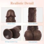 (Only Today 50% off)3cm Automatic Thrusting Remote Control Realistic Dildo Sex Toy for Women with 8 Vibrating Modes (Black )(3 days delivery)