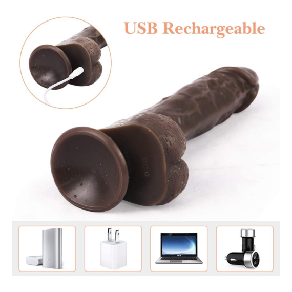 (Only Today 50% off)3cm Automatic Thrusting Remote Control Realistic Dildo Sex Toy for Women with 8 Vibrating Modes (Black )(3 days delivery)