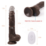 (Only Today 50% off)3cm Automatic Thrusting Remote Control Realistic Dildo Sex Toy for Women with 8 Vibrating Modes (Black )(3 days delivery)