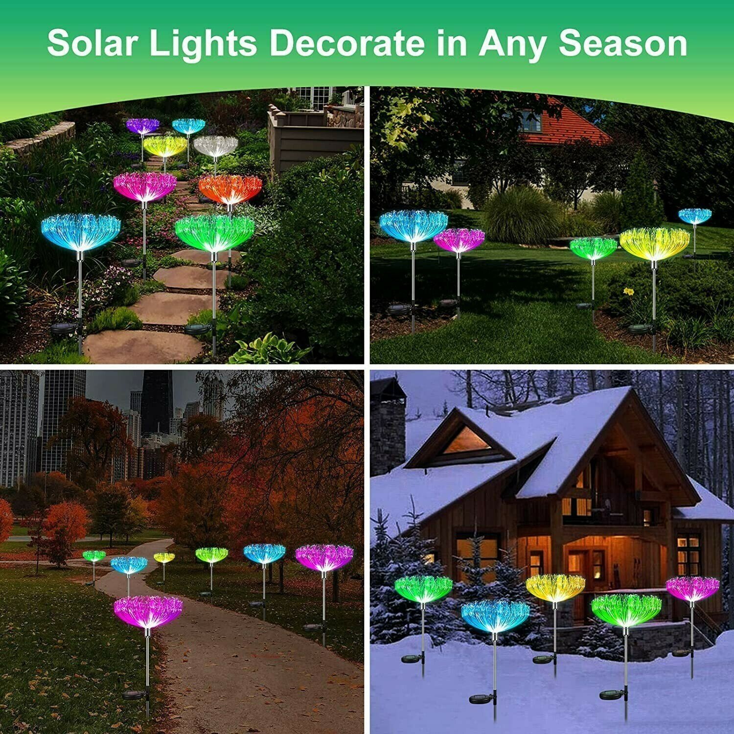 INDEPENDENCE DAY PROMOTION 49% OFF--7 Color-Changing LED Solar Powered Jellyfish Stake Lights