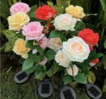 LAST DAY 50% OFF - SPRING ARTIFICIAL ROSE SOLAR GARDEN STAKE LIGHTS
