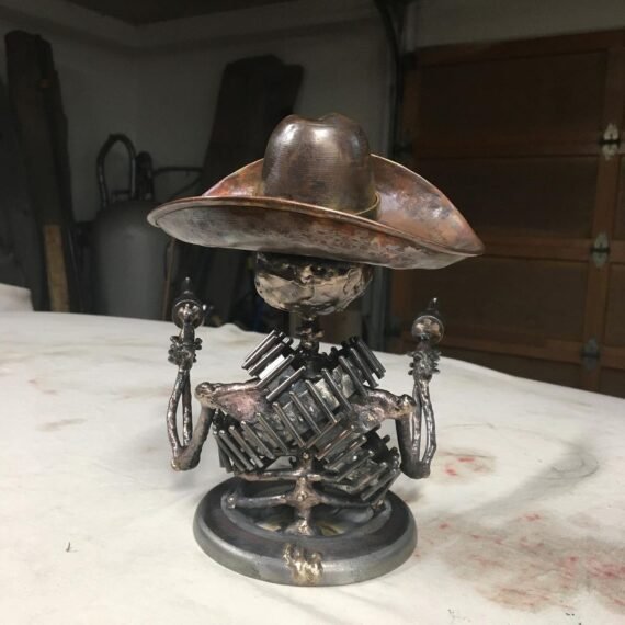 🔥HOT SALE NOW 79% OFF - Handmade Cast Cowboy Skull Gunslinger Hood Ornament Sculpture