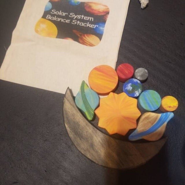 👩‍🚀🌞🌙Solar System Wooden Balance Stacker