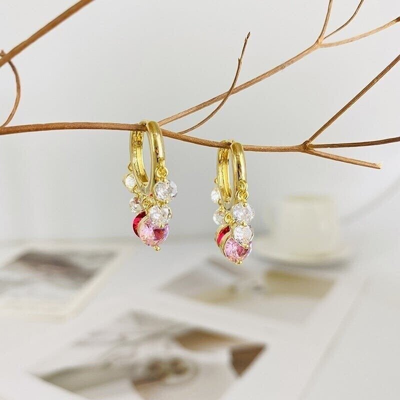 Shiny Colorful Zircon Drop Earrings
