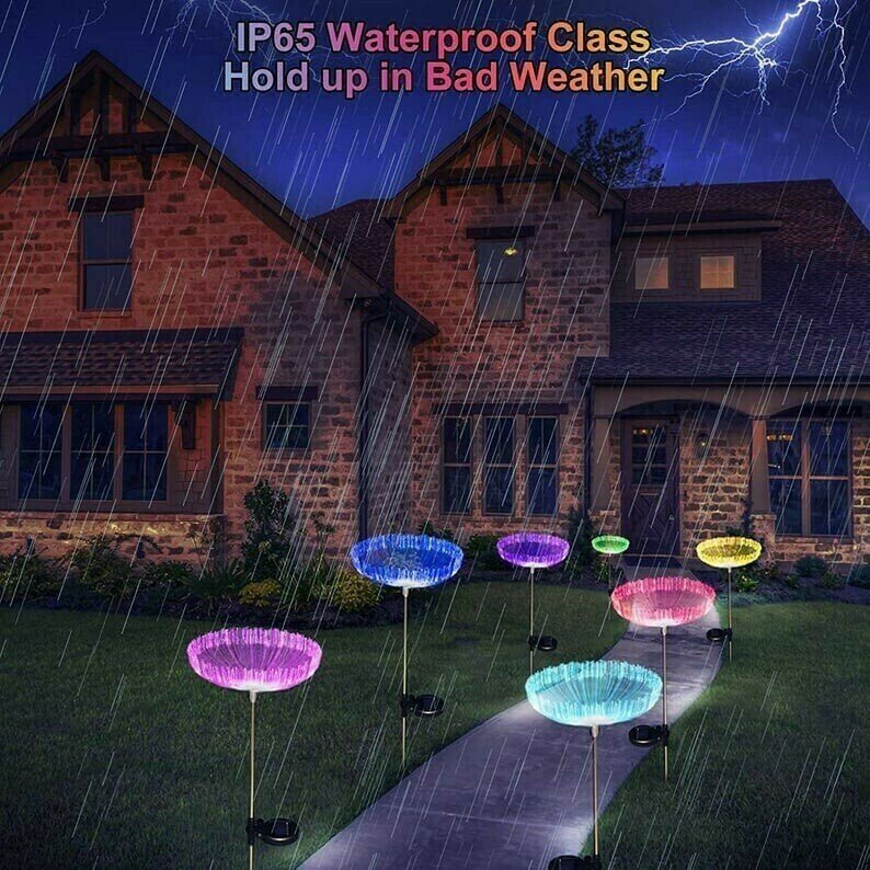 INDEPENDENCE DAY PROMOTION 49% OFF--7 Color-Changing LED Solar Powered Jellyfish Stake Lights