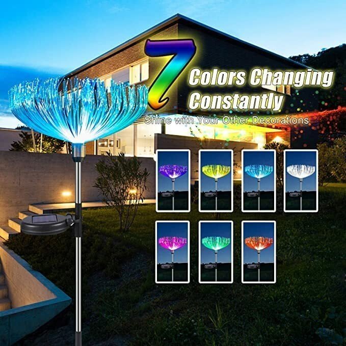 INDEPENDENCE DAY PROMOTION 49% OFF--7 Color-Changing LED Solar Powered Jellyfish Stake Lights