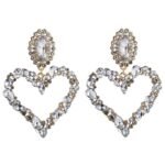 Heart-shaped diamond earrings