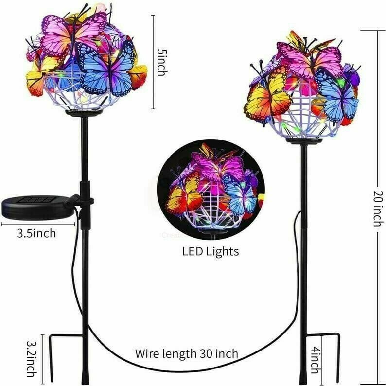 🔥Last Day Special Sale 70% OFF - Solar Stake Lights Butterflies Decor Lights