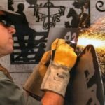 Bigfoot Sasquatch Holding Flag Metal Weathervane