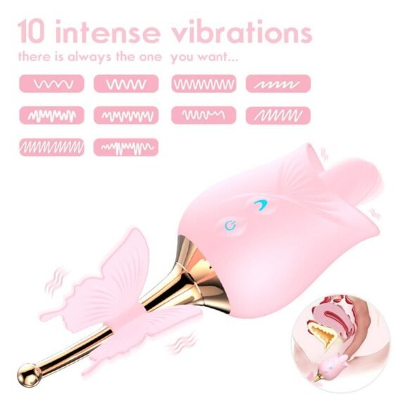 Butterfly Rose Toy – Rose Tongue Vibrator